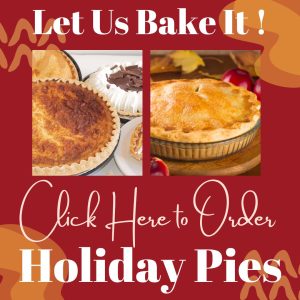 graphic with images of pies that reads Click Here to Order